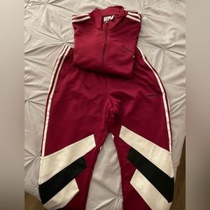Adidas Burgandy Tracksuit